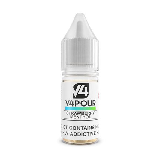 V4 V4POUR - Strawberry Menthol 10ml Vape Juice - Vape Direct